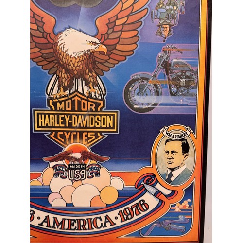 38 - American Bicentenary advertising poster for Harley Davidson motorcycles.

This lot is available for ... 