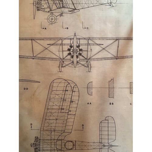 49 - Militaria, drawings, Aviation interest, RAF vintage and veteran aircraft plans part of a large colle... 