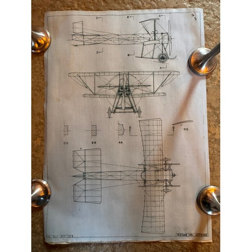 18 - Militaria, drawings, Aviation interest, RAF vintage and veteran aircraft plans part of a large colle... 