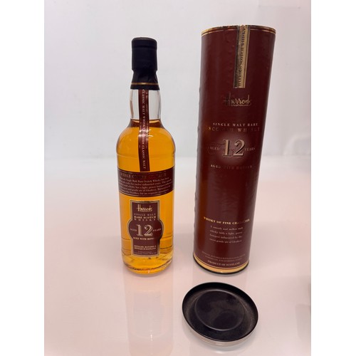 206 - Wines and spirits, Whisky, a boxed 70 cl bottle Harrods Single Mat 12 year old Scotch Whisky.

This ... 