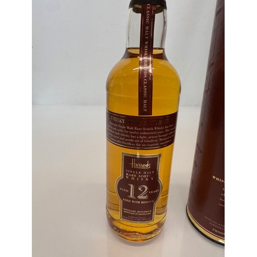 206 - Wines and spirits, Whisky, a boxed 70 cl bottle Harrods Single Mat 12 year old Scotch Whisky.

This ... 