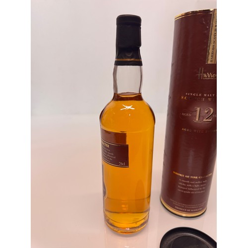 206 - Wines and spirits, Whisky, a boxed 70 cl bottle Harrods Single Mat 12 year old Scotch Whisky.

This ... 
