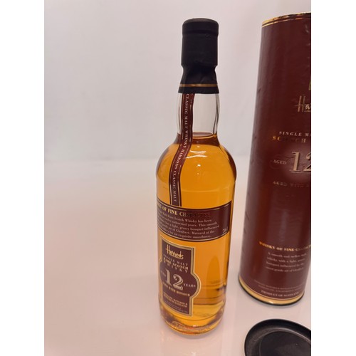 206 - Wines and spirits, Whisky, a boxed 70 cl bottle Harrods Single Mat 12 year old Scotch Whisky.

This ... 