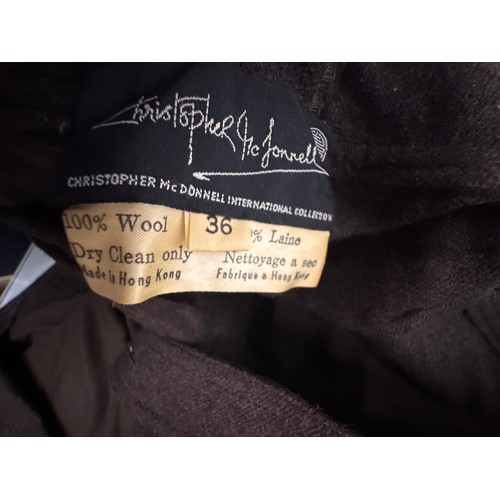 217 - Clothing, Fashion designer, Christopher McDonnel a 1970's woolen smock with bell bottom flared trous... 