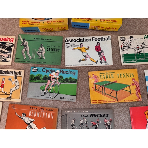 231 - Ephemera, sports, athletics, cricket, football, books, jigsaws, etc. A collection of sporting epheme... 