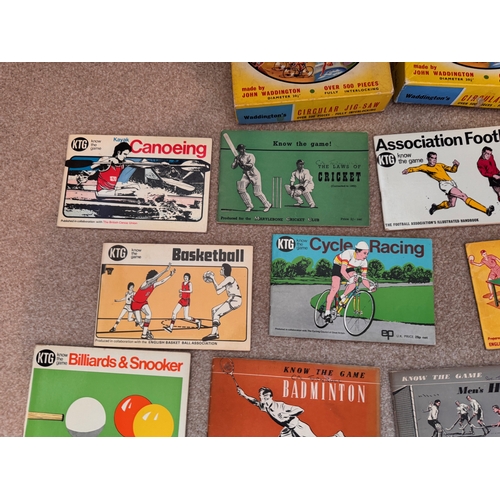 231 - Ephemera, sports, athletics, cricket, football, books, jigsaws, etc. A collection of sporting epheme... 