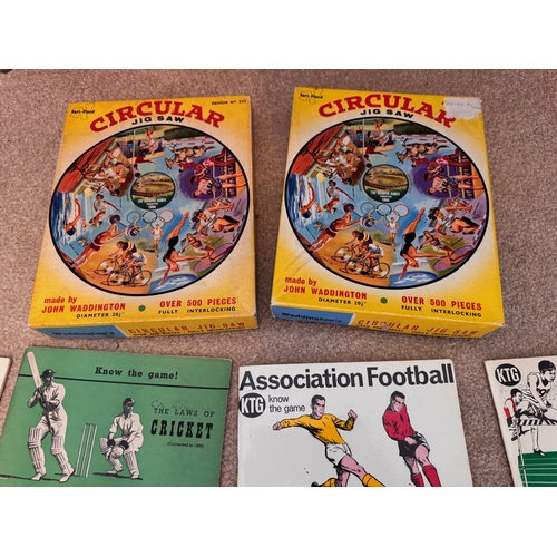 231 - Ephemera, sports, athletics, cricket, football, books, jigsaws, etc. A collection of sporting epheme... 