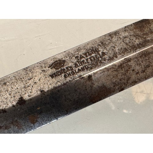 247 - Militaria, British military edged weapons, WWII era fighting knife marked Taylor Witness Sheffield w... 