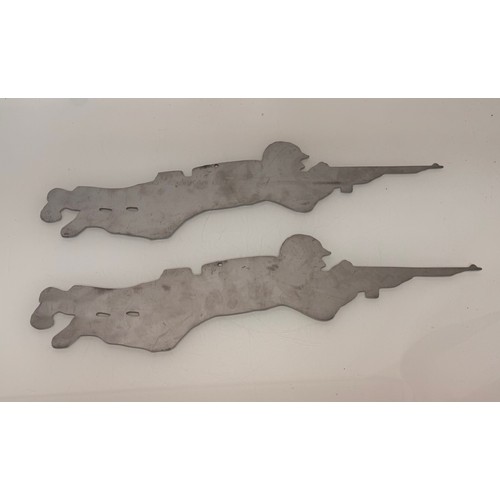 251 - Militaria, Pair of metal shooting range targets, 60 cm long.

This lot is available for in-house shi... 
