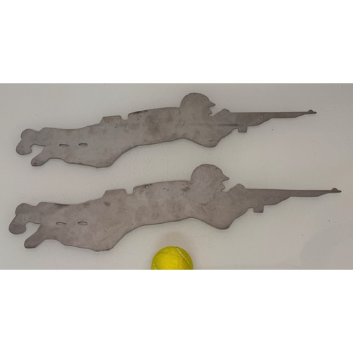 251 - Militaria, Pair of metal shooting range targets, 60 cm long.

This lot is available for in-house shi... 
