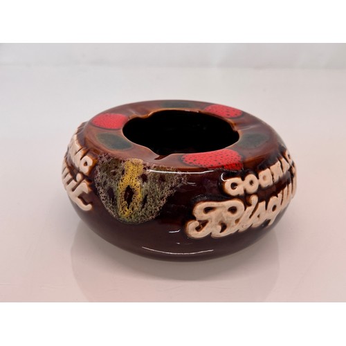 265 - Breweryana, a large mid-century Cognac Bisquit advertising ashtray by Ricard pottery. 18 cm diameter... 