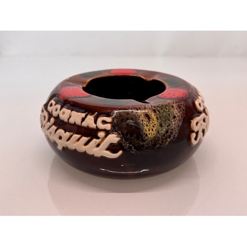 265 - Breweryana, a large mid-century Cognac Bisquit advertising ashtray by Ricard pottery. 18 cm diameter... 