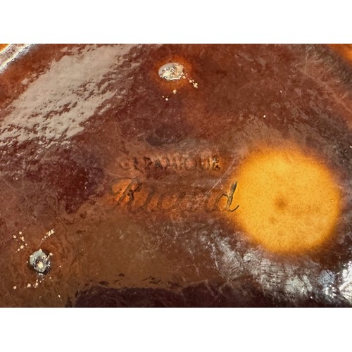 265 - Breweryana, a large mid-century Cognac Bisquit advertising ashtray by Ricard pottery. 18 cm diameter... 