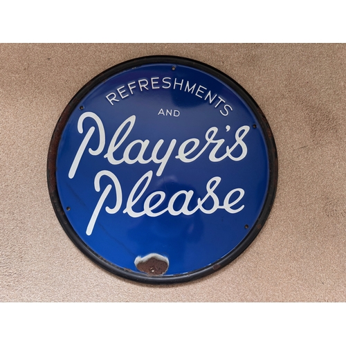 294 - Enamel shop advertising sign Players Please.

This lot is available for in-house shipping