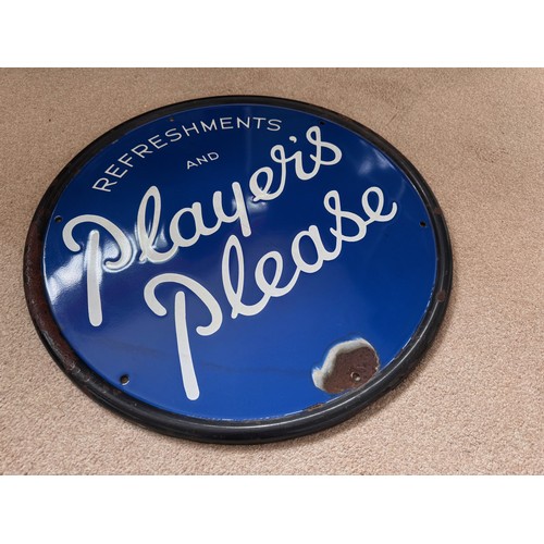 294 - Enamel shop advertising sign Players Please.

This lot is available for in-house shipping