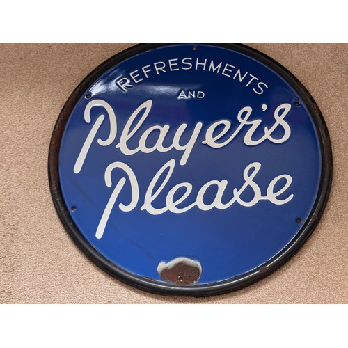 294 - Enamel shop advertising sign Players Please.

This lot is available for in-house shipping