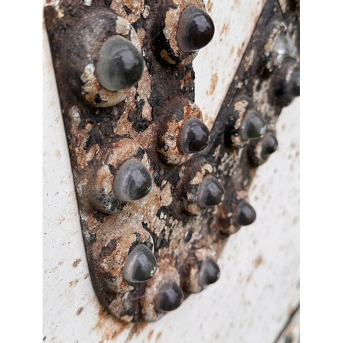 295 - Automobilia, road sign, garage man cave, an unusual enamelled cast aluminum and glass jewelled Doubl... 