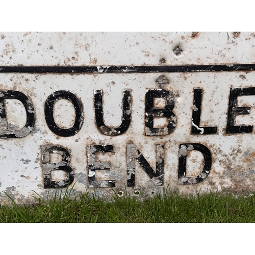 295 - Automobilia, road sign, garage man cave, an unusual enamelled cast aluminum and glass jewelled Doubl... 