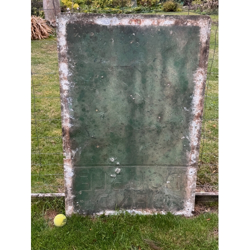 295 - Automobilia, road sign, garage man cave, an unusual enamelled cast aluminum and glass jewelled Doubl... 