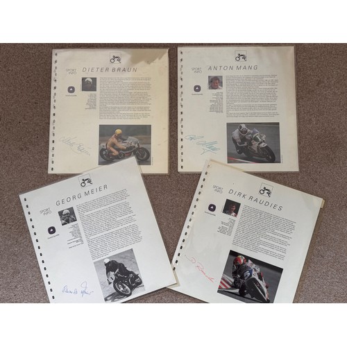 305 - Automobila, autogtraphs, motorcycle racing photography, Ephemera, 4 signed career resumes for German... 