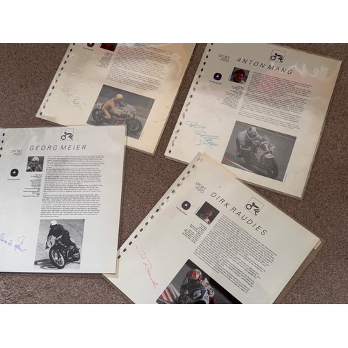 305 - Automobila, autogtraphs, motorcycle racing photography, Ephemera, 4 signed career resumes for German... 