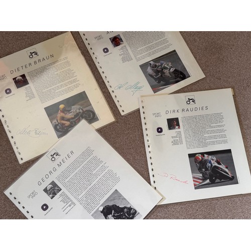 305 - Automobila, autogtraphs, motorcycle racing photography, Ephemera, 4 signed career resumes for German... 