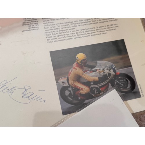 305 - Automobila, autogtraphs, motorcycle racing photography, Ephemera, 4 signed career resumes for German... 