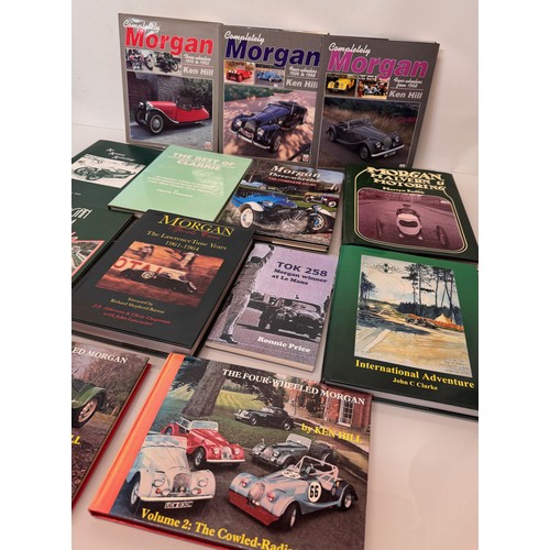 321 - Automobilia, books, a collection of books on Morgan motor cars, from the early three wheeler sports ... 