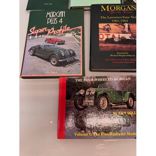 321 - Automobilia, books, a collection of books on Morgan motor cars, from the early three wheeler sports ... 