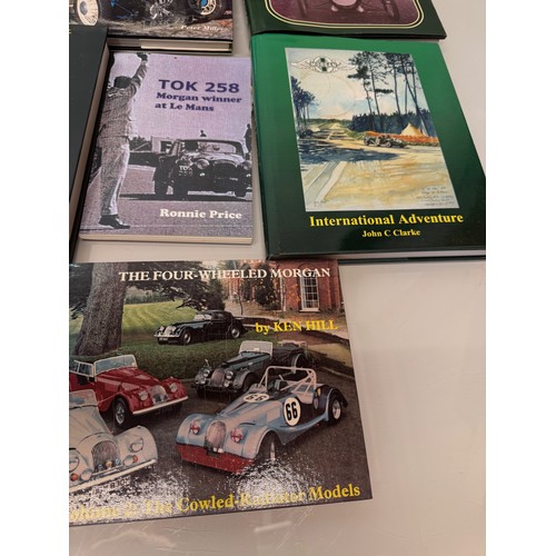 321 - Automobilia, books, a collection of books on Morgan motor cars, from the early three wheeler sports ... 