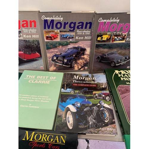 321 - Automobilia, books, a collection of books on Morgan motor cars, from the early three wheeler sports ... 