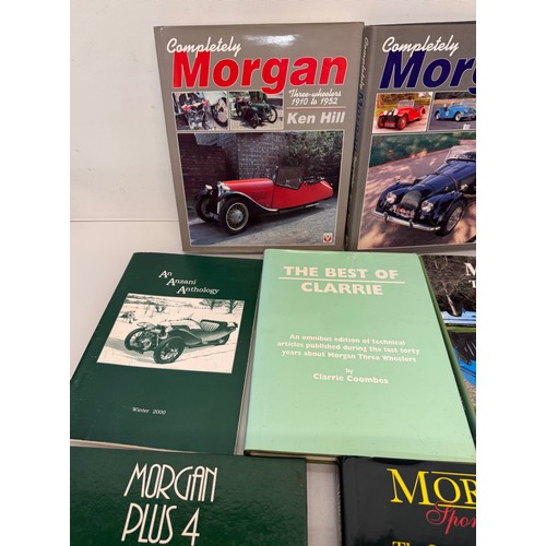 321 - Automobilia, books, a collection of books on Morgan motor cars, from the early three wheeler sports ... 