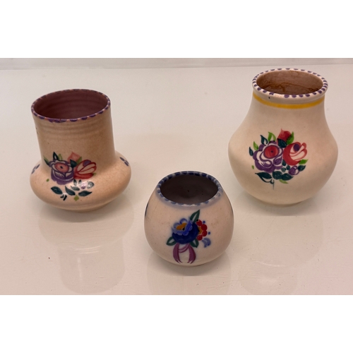 331 - Mid century english designer ceramics, Poole pottery, three vases.

This lot is available for in-hou... 
