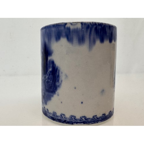 338 - English stoneware pottery, two decorated pots one marked for G Jones decorated with english country ... 