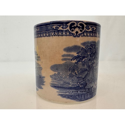 338 - English stoneware pottery, two decorated pots one marked for G Jones decorated with english country ... 