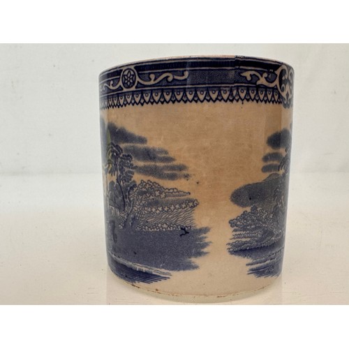 338 - English stoneware pottery, two decorated pots one marked for G Jones decorated with english country ... 