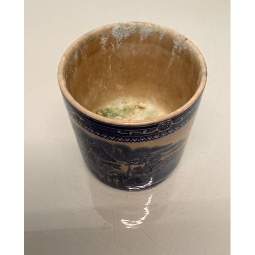 338 - English stoneware pottery, two decorated pots one marked for G Jones decorated with english country ... 