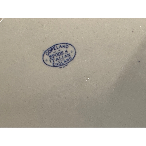 339 - English blue and white table wares, two Spodes Italian pattern ridged serving platers and a Semi Chi... 