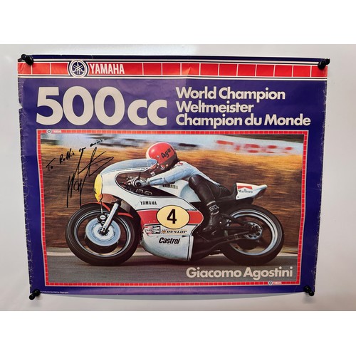 29 - Motor Racing, automobilia, signed factory Yamaha 1970's World 500cc champion Giacomo Agostini. 60 cm... 