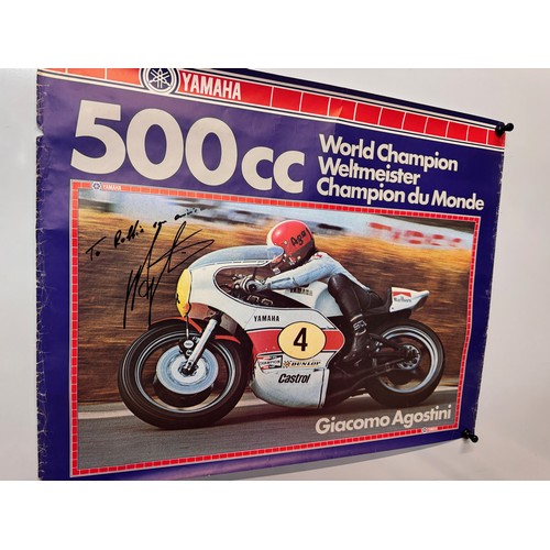 29 - Motor Racing, automobilia, signed factory Yamaha 1970's World 500cc champion Giacomo Agostini. 60 cm... 