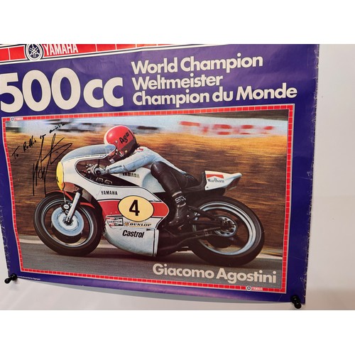 29 - Motor Racing, automobilia, signed factory Yamaha 1970's World 500cc champion Giacomo Agostini. 60 cm... 