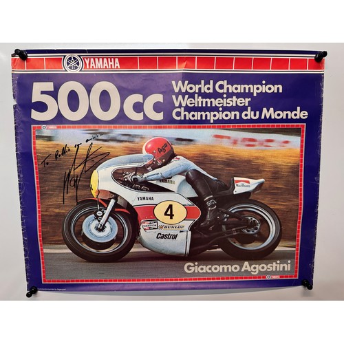29 - Motor Racing, automobilia, signed factory Yamaha 1970's World 500cc champion Giacomo Agostini. 60 cm... 