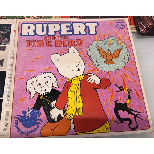 17 - Records, a small collection of vinyl LP's, John Lennon, Woodstock, Martin Luther King, Clockwork Ora... 