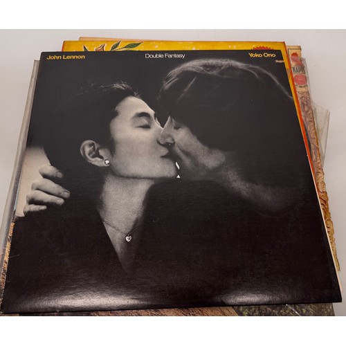 17 - Records, a small collection of vinyl LP's, John Lennon, Woodstock, Martin Luther King, Clockwork Ora... 