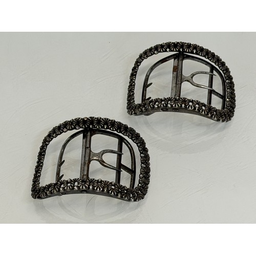 37 - A pair of shoe buckles.

This lot is available for in-house shipping.