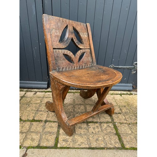 21 - Tribal Art, Ethic furniture, hand decorated hardwood chair by the Oromo People of Etheopia.

This lo... 