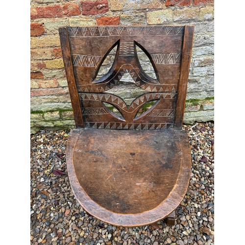 21 - Tribal Art, Ethic furniture, hand decorated hardwood chair by the Oromo People of Etheopia.

This lo... 