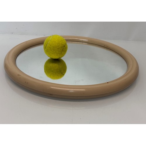 49 - Mid century furniture, a circular framed wall mirror.

This lot is available for in-house shipping