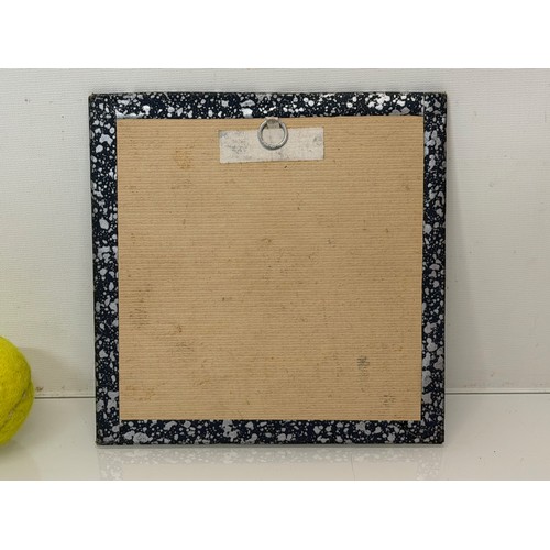 50 - Art, a glazed and mounted art deco image by the artist Pablo Tillac of a Jai alai match, 19 cm x 19 ... 