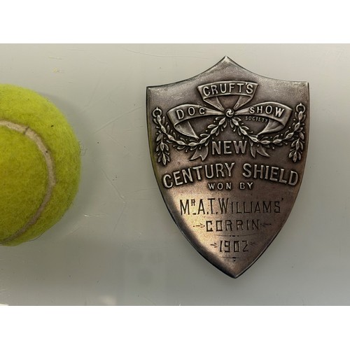 11 - Antique Dog show award, Crufts 1902 The New Century Shield. 10.5 cm x 7.5 cm.

This lot is available... 